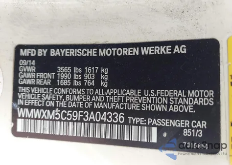 2015 Mini Hardtop Cooper из США, поврежденный, VIN WMWXM5C57F3A04366